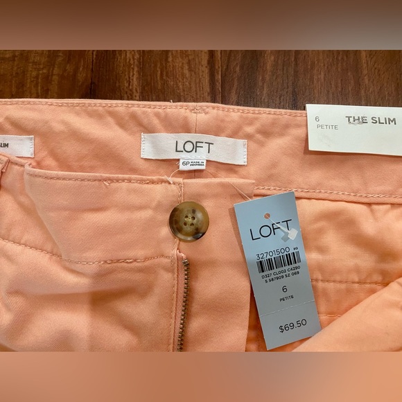 Loft, size 6 petite orange/peach crop pant - Picture 4 of 5